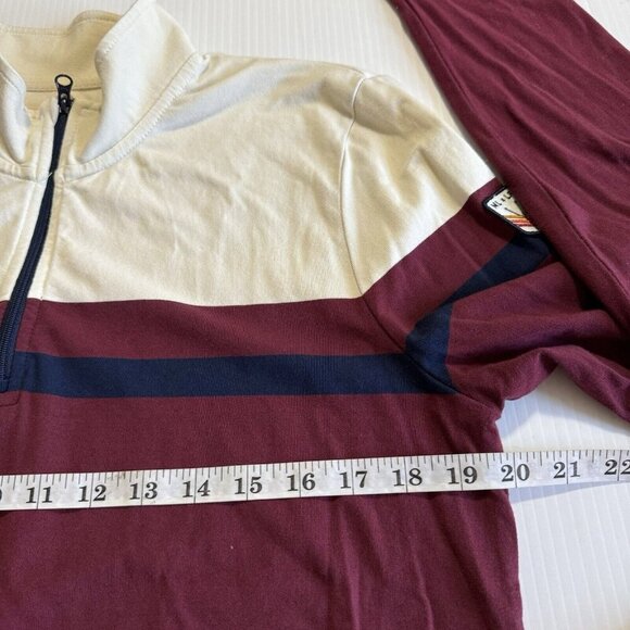 Marine Layer x Lost & Found Men’s Quarter Zip Striped Color Block Sweater M - Picture 12 of 16